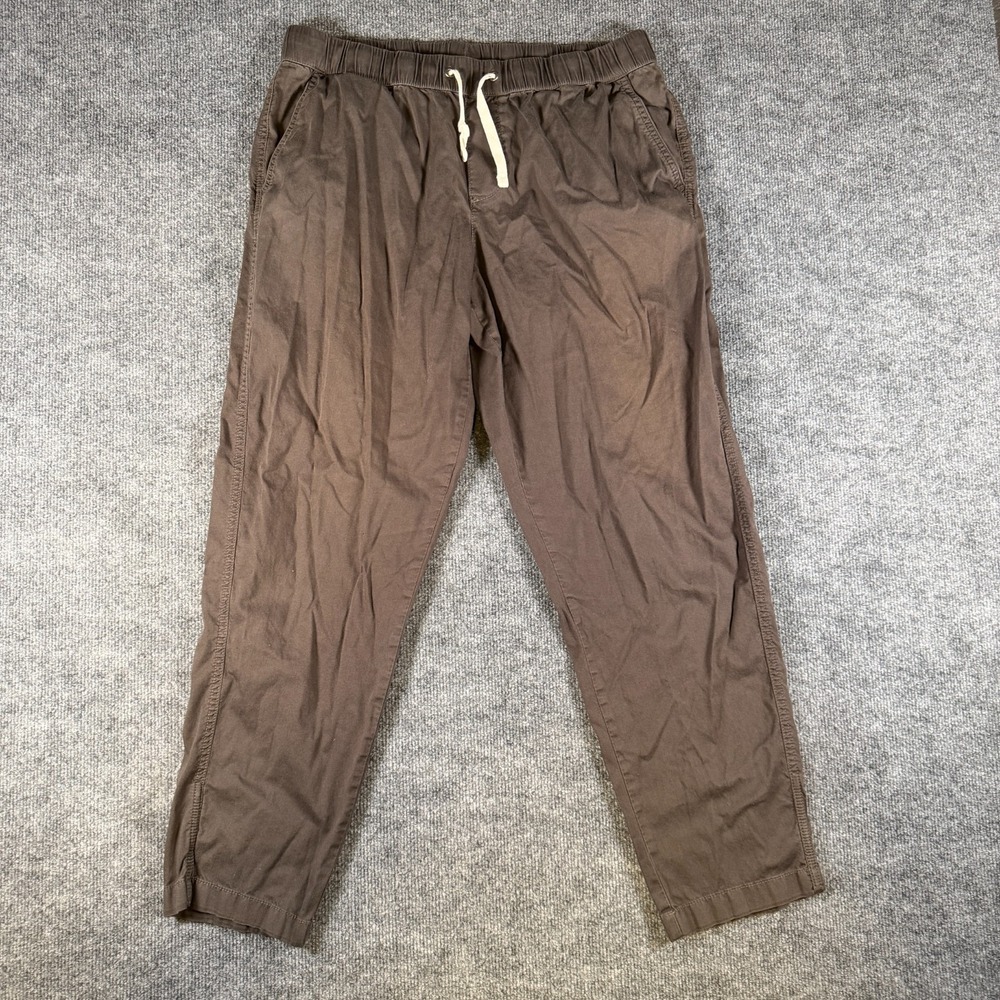 Pact Gorpcore Organic Cotton Drawstring Utility Pants Large Grey